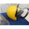 Image 3 : 2 Open Vintage Snowmobile Helmets - 1 with Shield ; Sparkling Blue + Ski-Doo Colors