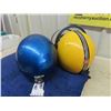Image 4 : 2 Open Vintage Snowmobile Helmets - 1 with Shield ; Sparkling Blue + Ski-Doo Colors