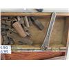 Image 4 : Vintage 3 Drawer Metal Tool Box, Wooden Box with Early Socket Set, Plumb Socket