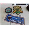 Image 1 : Oakland Athletics Clock, Vancouver Grizzlies Clock, Vancouver Canucks Plastic Sign