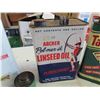 Image 3 : 4 Tins ; Archer Linseed Oil, Tandrotine Turpentine, Suniso Refinishing Oil- Sunoco, 