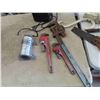 Image 4 : Ceramic Electric Heater, Pipe Wrench, Hooks, Shelf Brackets, Odds n Ends of Tools, 