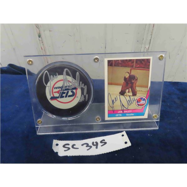 Joe Daly Signed Card + Signed Puck