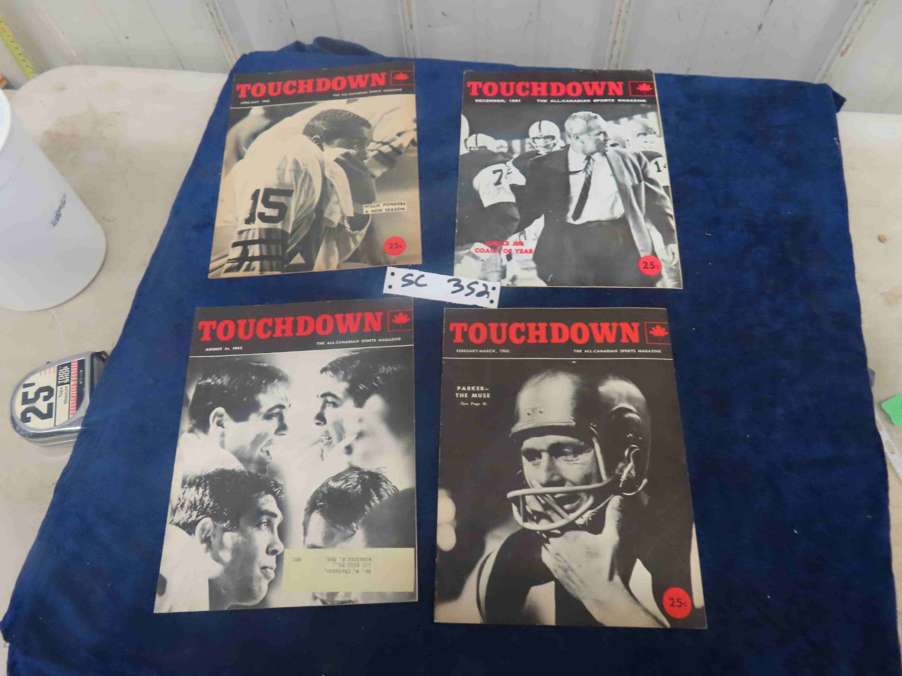 Touchdown Magazine (4) 1960 Touchdown Magazines