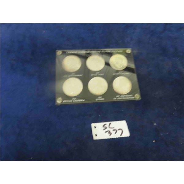 Canada Commemorative Silver Dollar Set High Grade 6 Silver Dollars