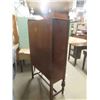 Image 3 : Antique China Cabinet - Glass Door + Lower Drawer 15" x 38" x 67" 