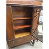 Image 4 : Antique China Cabinet - Glass Door + Lower Drawer 15" x 38" x 67" 