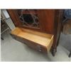 Image 6 : Antique China Cabinet - Glass Door + Lower Drawer 15" x 38" x 67" 