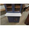 Image 3 : Kitchen Cabinet with 2 Glass Doors + 2 Lower Doors - Has Pull Out Shelf 16" x 30" x 65" 