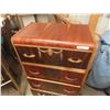 Image 2 : Vintage 1940's Waterfall 4 Drawer Dresser with Bakelite Pulls on Casters 18" x 29" x 47" 