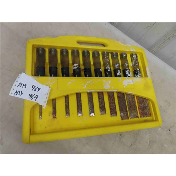 Set of 10 Stanley Wood Chisels
