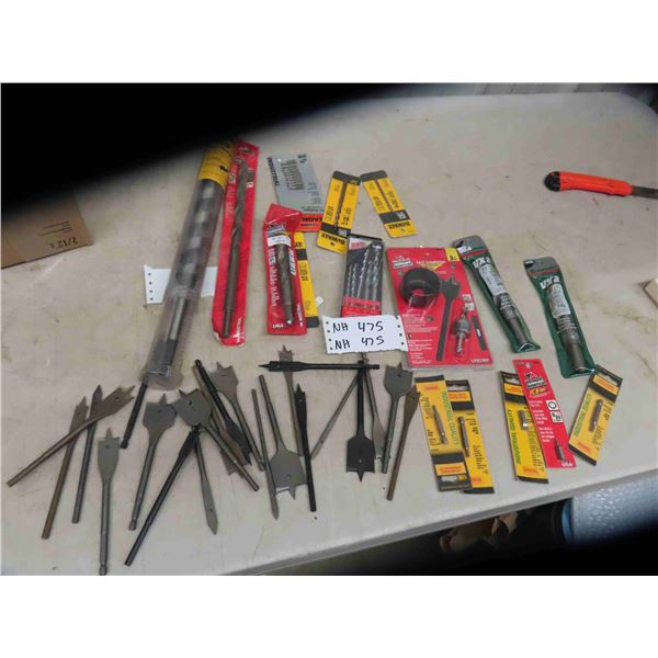 New Drill Bits ; Spade + Wood, DeWalt 1 3/8" Auger, Lock Instal Kit, Carb Tipped, 