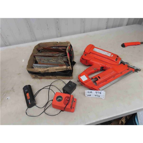 Paslode Angle Nailer with Charger + Box of Nails