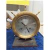 Image 5 : Vintage Wooden Duck Decoy, Brass Ships Wheel, Barometer + Clock