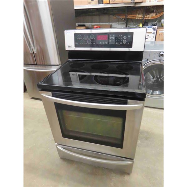 LG Glass Top Convection Oven Stove with Stainless Steel Front Model 