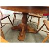 Image 3 : Round Oak Pedestal Kitchen / Dining Table 29.5" x 44" with 5 Chairs