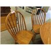 Image 4 : Round Oak Pedestal Kitchen / Dining Table 29.5" x 44" with 5 Chairs
