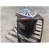 Image 3 : Antique Cast Iron Wood Stove with Chrome Parts + Stand Approximately 23"x23"×23"
