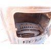 Image 6 : Antique Cast Iron Wood Stove with Chrome Parts + Stand Approximately 23"x23"×23"
