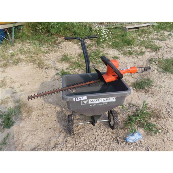 Mastercraft 85 LP Capacity Lawn Seeder & B+D Hedge Trimmer- Electric 