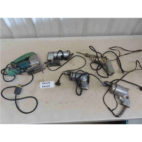 3 Electric Steel Drills, 2 Jigsaws 