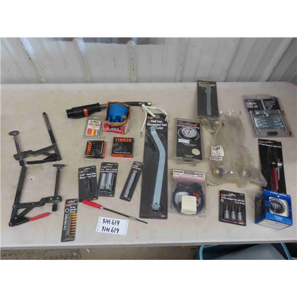 Automotive Tools: Pullers, Vacuum Tester, Fuel Line Disconnect, Caliper Bits, Bearings, Sockets, Plu