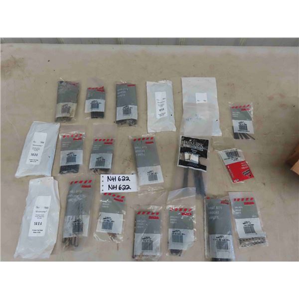 Assorted New in Pack Drill Bits- some Masonry, some Cobalt- Multi Packs