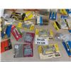 Image 5 : Large Assortment of Packaged Hardware: Hinges, Door Stops, Speaker Wire,  plus more 