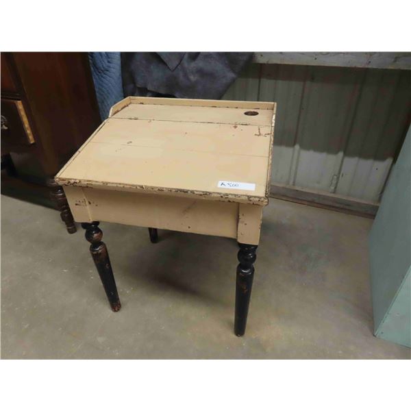 Vintage Wood Painted School Desk - Top Opens 20" x 22" x 27"
