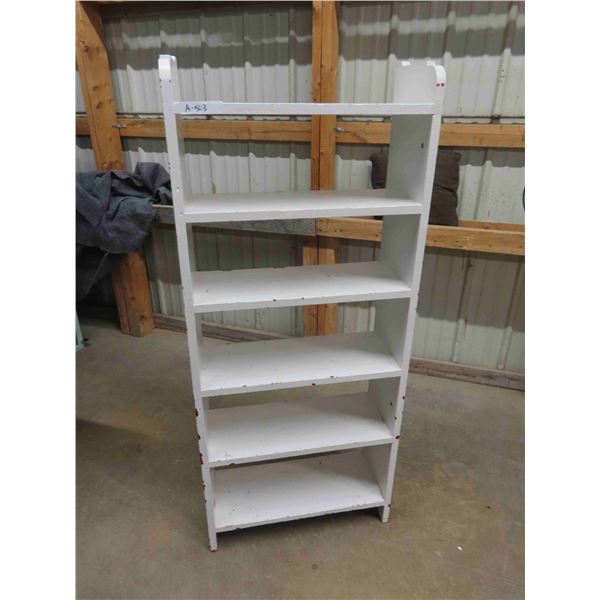 Painted Wood Open Bookshelf/ Display Shelf 10" x 24" x 57" 