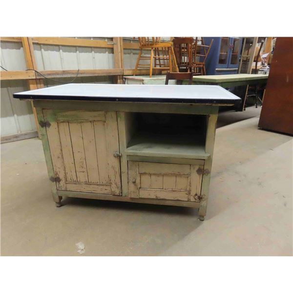 Primitive Kitchen Cabinet with Porcelain Top 26.5" x 30" x 46" 