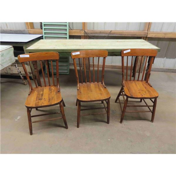 3 Matching Oak Dining Chairs