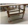 Image 2 : Custom Wooden Table with Cast Pipe Base 19" x 20" x 32" 