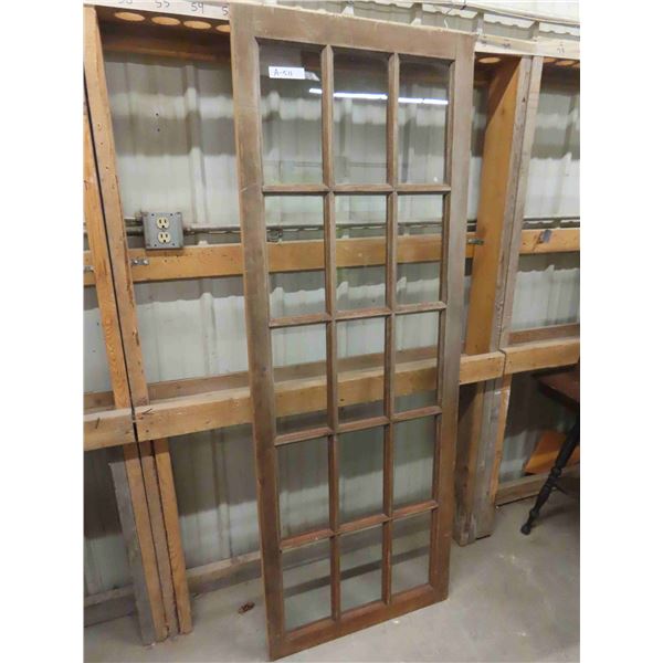 Wooden Window- 15 Pane 26.5 x 72"