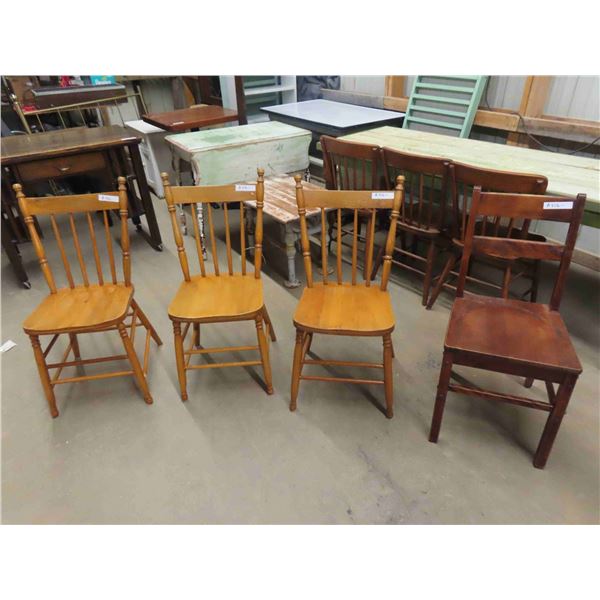 3 Matching Wooden Chairs + Bonus Chair