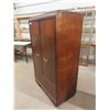 Image 2 : Antique Wooden 2 Door Armoire/ Clothes Closet on Casters 20" x 36" x 61" 