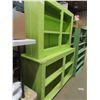 Image 2 : Large Painted Green 2 pc Step Back Display Shelving 24" x 67" x 84" - 