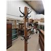 Image 3 : Custom Made Metal Base With Wood Upper Coat Rack - Nice Vintage Looking