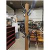 Image 5 : Custom Made Metal Base With Wood Upper Coat Rack - Nice Vintage Looking