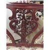 Image 4 : Very Detailed Carved Wood Cloth Covered Settee 54" Wide - Almost Matching