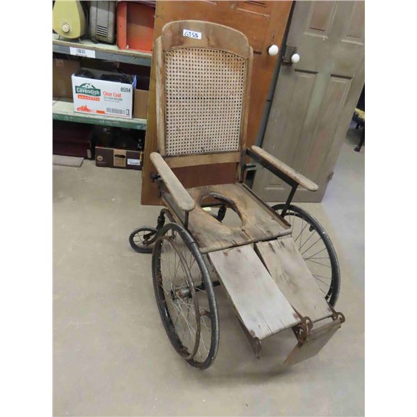 Antique Wood Wheel Chair - Great Look - Like in The Movie ' The Changeling' 
