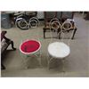 Image 1 : 2 Soda Parlour Chairs, Wrought Iron One Has Red Upholstered Seat