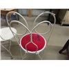 Image 4 : 2 Soda Parlour Chairs, Wrought Iron One Has Red Upholstered Seat