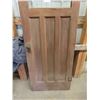 Image 5 : Exterior Wooden Door with Window - Mission Style - with Door Handle + Hinges