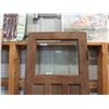 Image 6 : Exterior Wooden Door with Window - Mission Style - with Door Handle + Hinges