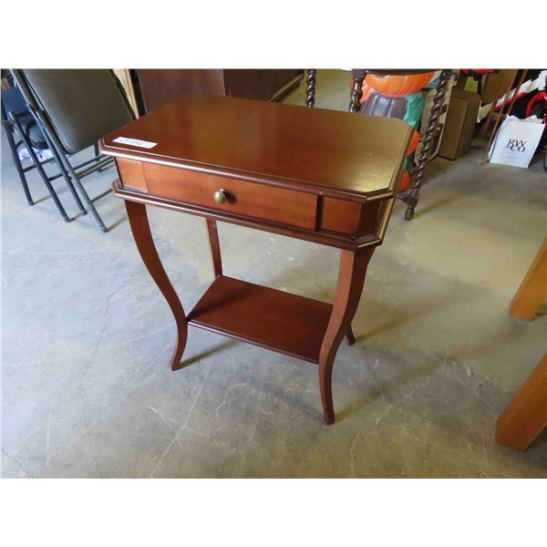 Nice Curved Leg Single Drawer + Shelf End Table 15" x 23" x 30" 