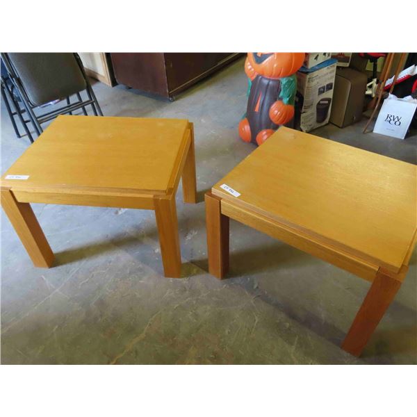 Pair of Solid Wood Bauhaus Canada End Tables 20" x 24" x 28 " 