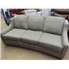 Image 1 : Very Nice Modern, Slightly Curved Cloth Couch - Grey 78" Wide , Clean Condition
