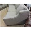 Image 3 : Very Nice Modern, Slightly Curved Cloth Couch - Grey 78" Wide , Clean Condition