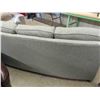 Image 4 : Very Nice Modern, Slightly Curved Cloth Couch - Grey 78" Wide , Clean Condition